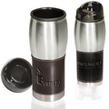 Leeman 16 Oz. Empire Leather/Stainless Steel Tumbler